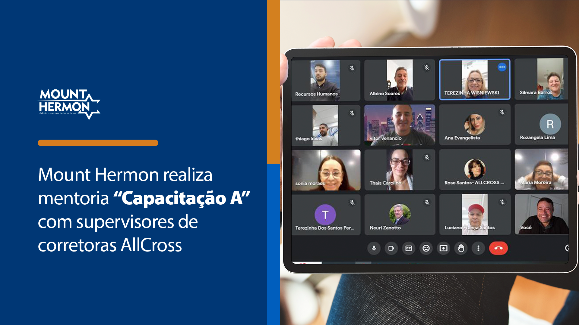 Mount Hermon realiza mentoria “Capacitação A” com supervisores de corretoras AllCross